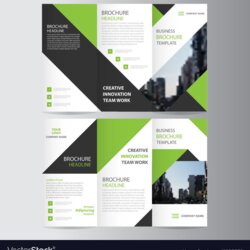 Sterling Green Black Triangle Business Leaflet Brochure Flyer Template Templates Leaflets