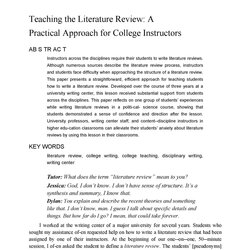 Outstanding Examples Literature Review