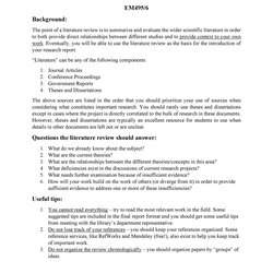 Smart Literature Review Templates Template