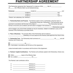 Spiffing Free Business Partnership Agreement Template Word