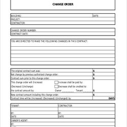 Free Sample Change Order Forms In Ms Word Google Docs Form Blank Template Format