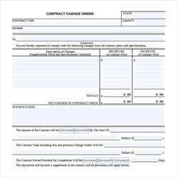 Out Of This World Change Order Samples Sample Templates Template Contract