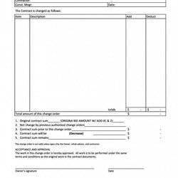 Matchless Explore Our Image Of Change Order Template For Construction Free