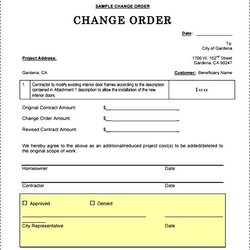 Terrific Change Order Form Template Check More At