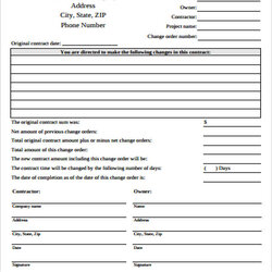 Marvelous Free Sample Construction Change Order Forms In Ms Word Form