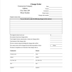 Great Free Sample Printable Order Forms In Ms Word Form Change Construction