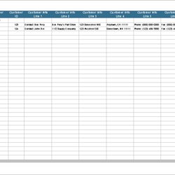 Customer List Template For Excel Spreadsheet Distribution Resale License Private Use