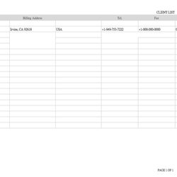 Brilliant Free Customer List Templates Excel Word Template