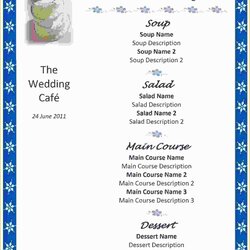 Champion Free Catering Menu Templates For Microsoft Word Of Wedding Template Restaurant Excel Doc Reception