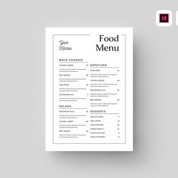 Exceptional Food Menu Template Ms Word Printable Restaurant Gill