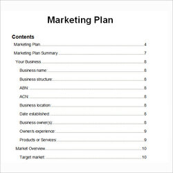 Sample Marketing Plan Templates Executives