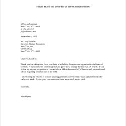 Wizard Letter Thank You For Interview Email After An Informational In