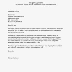 Great Job Interview Thank You Letter Template