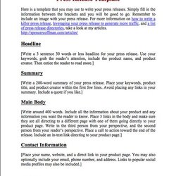 Superior Free Press Release Template For Your Releases Spencer Templates