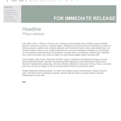Press Release Format Templates Examples Samples