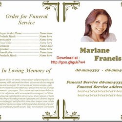 Great Classic Funeral Program Template In Word And White Background Service Memorial Templates Invitation