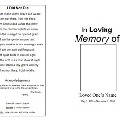 Excellent The Funeral Memorial Program Blog How To Make Template Service Templates Programs Printable Sample