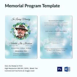 Memorial Program Templates Free Word Documents Download Template Sample Simple