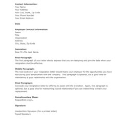 Excellent Resignation Letter Template In Word And Formats