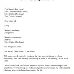 Terrific Professional Resignation Letter Best Template Word Regret Doc Database Navigation Post