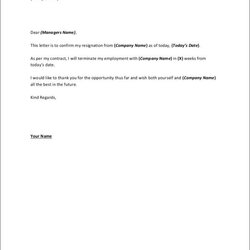 Free Printable Resignation Letter Samples In Ms Word Google Example Template Letters Templates Short Au Weeks