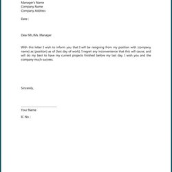 Brilliant Explore Our Sample Of Short Notice Resignation Letter Template Formidable Cover