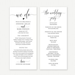 Terrific Wedding Program Printable Download