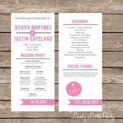 Cool Simple Wedding Program Templates