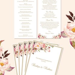 Create Simple Wedding Program Template For Perfect Ceremony Fans Order Of Service