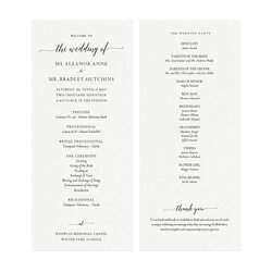 Printable Wedding Program Template Classic Elegant Editable
