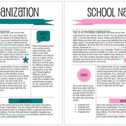 Brilliant Newsletter Word Templates Excel Formats Printable Template Blank Teal Printed Organization Pink