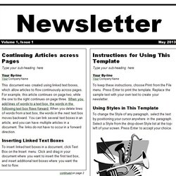 Fantastic Free Printable Newsletter Template For Microsoft Word Templates