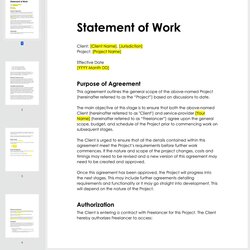 Statement Of Work Definition Template And Example