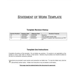 Outstanding Statement Of Work Templates Word Free Sample