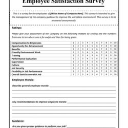 Outstanding Employee Satisfaction Survey Template In Word And Formats Employees Company