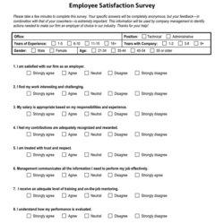 Exceptional Employee Satisfaction Survey In Word And Formats
