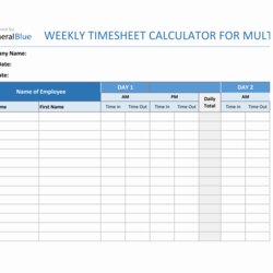 Smashing Weekly Calculator For Multiple Employees In Excel