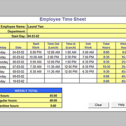 Capital Employee Time Clock Calculator Excel