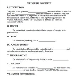 Wizard Printable Sample Partnership Agreement Form Contract Template Business Partner Estate Real Templates