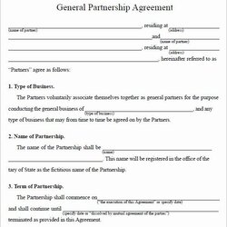 Business Contract Template Free Awesome Partnership Agreement Choose Board