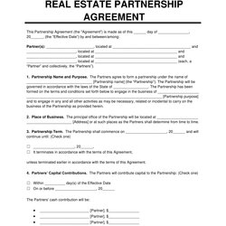 Very Good Free Partnership Agreement Template Word Real Min