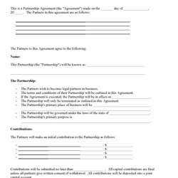 Sterling Percentage Contract Template Partnership Agreement Forms