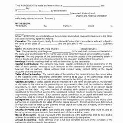 Perfect Business Contract Template Free Unique Printable Sample Partnership Agreement Affiliate Estate Real