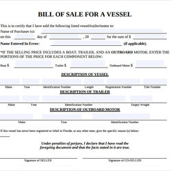 Perfect Free Sample Boat Bill Of Sale Templates In Ms Word Template Motor