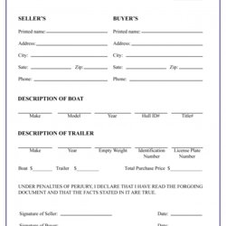 Bill Of Sale Form Template For Car Boat Vehicle Word