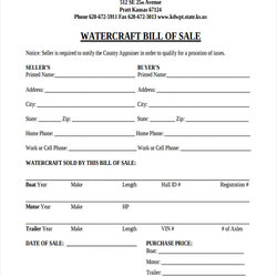 Out Of This World Boat Bill Sale Word Template Used