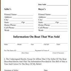 Swell Boat Bill Of Sale Printable