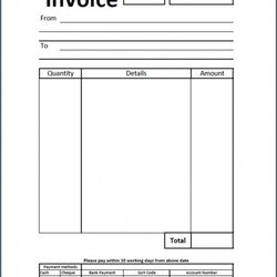 Swell Free Blank Invoice Template Excel Word Unusual Photo