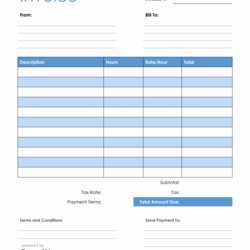 Legit Blank Invoice Template In Word Blue
