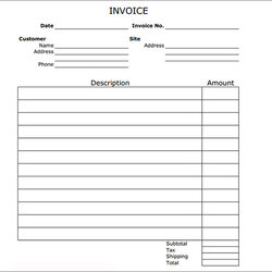 Wonderful Free Blank Invoice Template Printable Templates Download